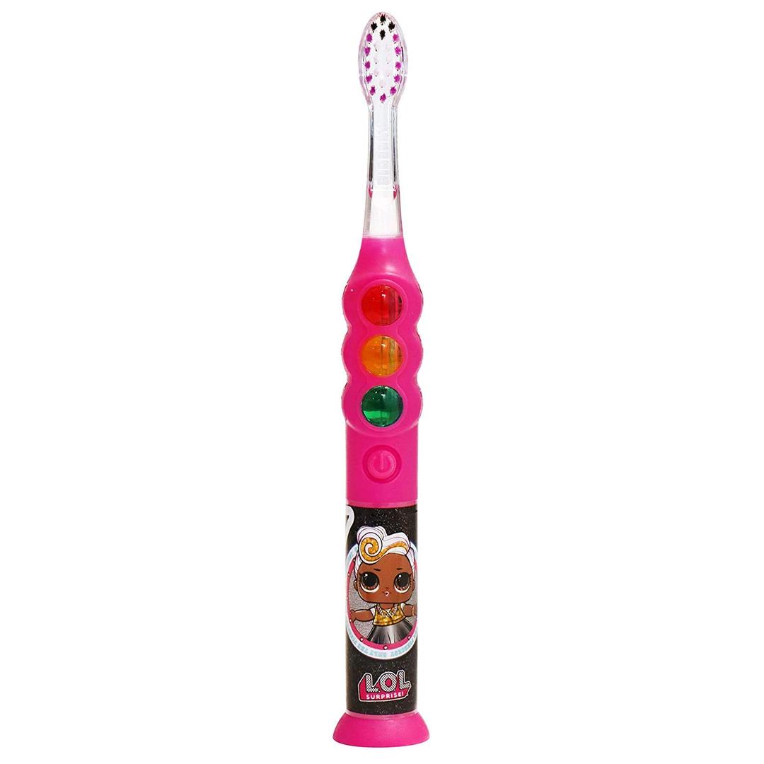 3 x Firefly Ready Go Light Up Timer Toothbrush, L.O.L. Surprise!, Premium Soft Bristles, 1 Minute Timer, Less Mess Suction Cup, Battery Included, Easy Storage, Dentist Recommended, Ages 3+, 1 Pack