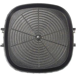 Korean Style Square Grill Pan with Maifan Coated Surface, Non-stick Smokeless Barbecue Stovetop Plate for Indoor Outdoor BBQ 32x32cm/12.5x12.5in