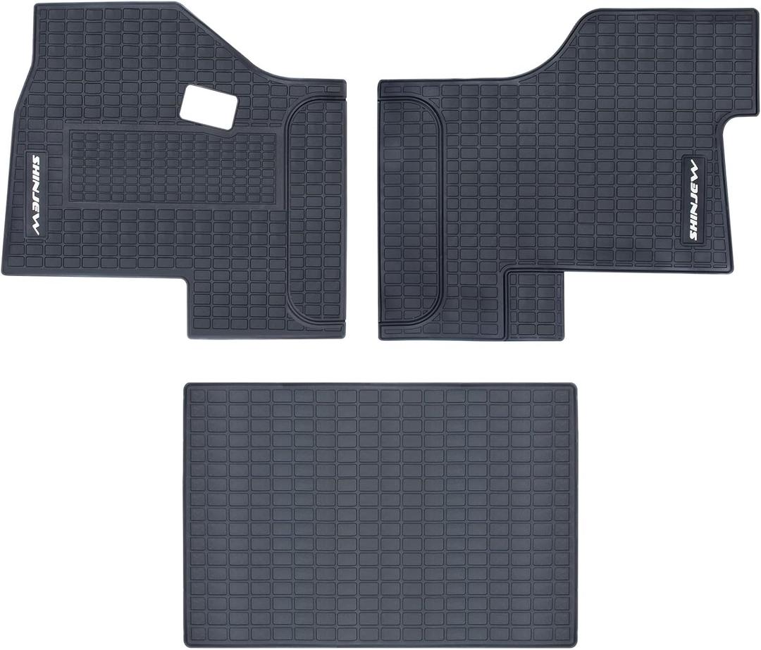 Floor Mats Compatible with Kenworth T680 T880 W900S / Peterbilt 579 567,Truck Floor Rubber Mats Cargo Liners for Kenworth Accessories All-Weather Guard Heavy Duty Includes 3PCS Set