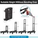 Folding Hand Truck Lightweight Hand Truck Dolly Foldable,Luggage cart with 4 Rotate Wheels, Utility Cart with Adjustable Handle,Collapsible Dolly for Moving 4 Wheels-Non stretchable, Black