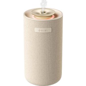 Car Diffusers for Essential Oils with Smart Auto Start-Stop, 2-in-1 Waterless Essential Oil Diffuser with Adjustable Mist Intensity, Cordless Portable Oil Diffuser for Home & Car Cupholder, White