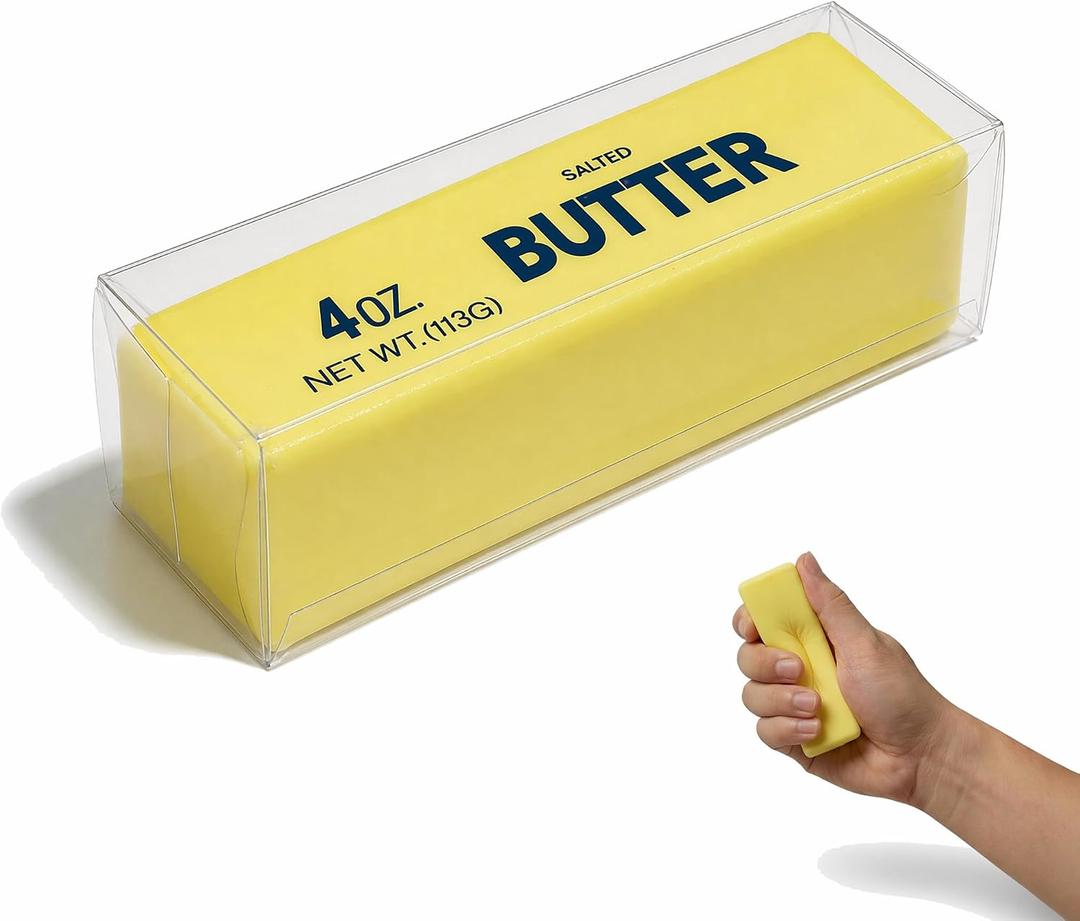 2 x Slow Rising Squishy Butter Squeeze Toy,Stress Relief for Adults ,Fidget Toys for Anxiety Relief Party Favors (Yellow)