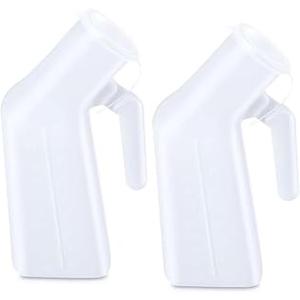 2 Pack Urinals,1000ml Thick Pee Bottles with Lid,Spill Proof Urinal Bottle for Car,Hospital,Elderly & Incontinence 