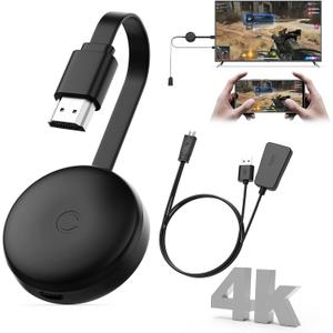 4K Wireless HDMI Display Dongle Adapter-Wireless Transmitter Screen Mirroring Adapter/Extender for iOS/Android/Laptop/PC to HDTV/Monitor/Projector, HDMI Wireless Extender Support AirPlay/Miracast/DLNA