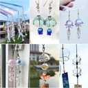 FASHEWELRY 12Pcs Transparent Flower Glass Beads Caps 6 Colors Crystal Wind Bell & Trumpet Flower Beads Set Jellyfish Bead for Craft Wind Chimes Tassels Drop Earring Jewelry Making