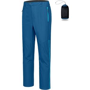 Little Donkey Andy Men's Rain Pants Waterproof Lightweight Overpants Windproof Outdoor Pants for Hiking, Golf, Fishing (Blue, XL)