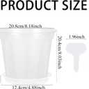 5 Sets 8 Inch Transparent Plastic Garden Pots Planter with Saucer Plant Planter Drainage Hole Plastic Pots for Plants Indoor and Out Door House Plants with 10pcs Plant Labels