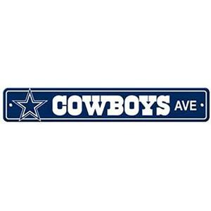 Cowboys Ave Metal Street Sign 4"x16" Football Team Logo Avenue Man Cave