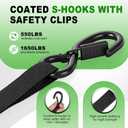 Retractable Ratchet Straps (4-Pack) - 1 Inch x 10 Feet (1,650lb Break Strength) - Auto Self Retracting Tie Down Straps for Truck, Cargo Trailer, Motorcycle, ATV, UTV - Black