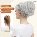 Claw Clip Short Ponytail Messy Bun Hair Piece Bendable Hair Branch Extensions Fluffy Wavy Curly Synthetic Versatile White Hairpieces