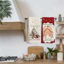 Christmas Gingerbread Man Kitchen Towels - Gingerbread House Kitchen Towels Set of 2,Gingerbreads House Dish Towel for Kitchen Bathroom Indoor Home Decor 16x24 Inch (Color-01)