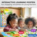 QUOKKA Educational Toys for Kids 5-7 Year Old - Set of 4 Vertical 4 Learning Wall Chart for Toddlers Age 3 4 6+ - Interactive Speech Therapy Poster Boy Girl - Autism Puzzle Game 8-10-12