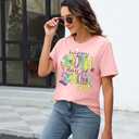100 Days of School Shirt Women Preschool Teacher Shirts Kindergarten Celebration Tees Tie Dye Teachers Short Sleeve Tops (L)