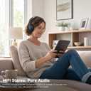Wireless Headphones for TV Watching, TV Headphones Wireless for Seniors, Bluetooth 5.4 Headphones for TV with Versatile Transmitter Charging Dock, Instant Audio Sync for Parents, Glossy Black