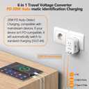 Voltage Converter US to Europe, 220V to 110V Converter for European Travel, Power Converter for Europe with 20W PD,2 Type-C Port 2 USB-A,Power Plug Combo for Italy Spain Greece - White-AD