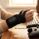 Cordless 3-in-1 Red Light Therapy Wrist Wrap with 3 Heat Settings & 3 Massage Modes - Auto Shut-Off Safety, Soft Breathable Support for Muscle Soreness & Stiffness Relief at Home & Office (Black)