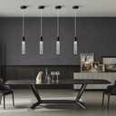 1 Light Pendant Lights Kitchen Island, Black Modern Crystal Pendant Light Fixtures Suitable for Kitchen, Restaurants, Dining Room, Bedrooms