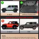 Floor Mats Cargo Liner for Jeep Wrangler JL 4X4 2018-2025 Without SUBWOOFER (Non JK or 4XE) All Weather Protector TPE Tech Trunk Mats for Wrangler JL 2019 2020 2021 2022 2023 2024 Accessories