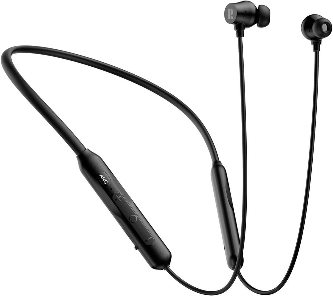 Active Noise Cancelling Headphones, Wireless V5.3 Bluetooth Headphones with 3 AI Mics ENC, In-ear Magnetic Neckband Earbuds 60Hrs Playtime, IPX6 Sweatproof ANC Earphones for Travel Home Office