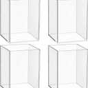 Mototo 4 Pieces Clear Acrylic Pen Holder Acrylic Pencil Cup Makeup Bush Holder Acrylic Desktop Stationery Organizer for Office, School, Home Desk Accessories - 4 Pack, Square