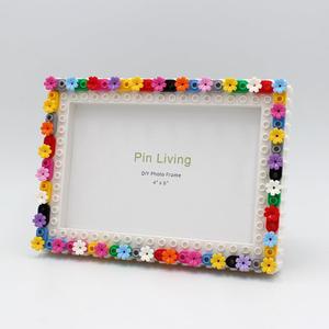 Multicolor Flower Design DIY Photo Frame, 4" x 6", Multicolor Flower DesignTable & wall display