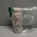 Small Vintage Rustic Flower Vase, Farmhouse Flower Vase for Home Decor, Chinoiserie Ceramic Vases for Table, Bookshelf, Living Room Centerpieces, Boho vases 7.8 Inch (White + Rose Red)