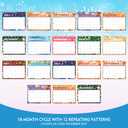 3 x Comix 2026-2027 Wall Calendar, 18 Months Jul 2026 - Dec 2027 Monthly Planner, 120 GSM Thick Paper Lined Blocks, Hanging Calendar for Home Office Classroom, 14 x 11 Inch