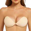 PRETTYWELL Sticky Bra for Women Adhesive Strapless Bra Large Breasts Push up Backless Breathable Nipple Cover Lift (Nude)