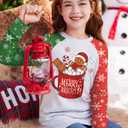 Christmas Little Girls Patchwork Funny Ugly Gingerbread Shirt Santa Party Top Green & Grey 6 Years