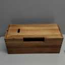LiTY Acacia Wood Cable Management Box, Wooden Cord Hider & Organizer for Power Strip, Electrical Hiding, TV Wires, Desk & Floor Cables - Office Under Desk Cable Storage Box for Wire