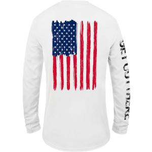 UPF 50+ Fishing T Shirts for Men Women Long Sleeve - UV Sun Protection (White, L)