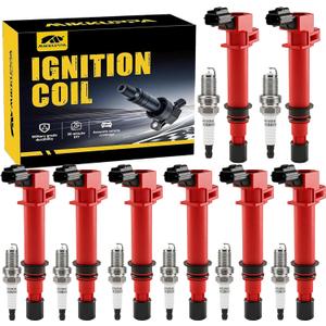MIKKUPPA UF270 Ignition Coil Packs and Spark Plug Replacement for 2002-2008 Dodge Ram 1500, 2000-2008 Durango, 2005-2007 Dakota, 1999-2008 Jeep Grand Cherokee, 2002-2008 Jeep Liberty, Set of 8