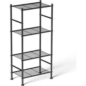 Abiglifty Storage Shelves, 4-Tier Wire Shelving, Metal Shelving with Adjustable Leveling Feet, Garage Storage for Bathroom, Closet, Kitchen