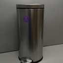 simplehuman 30 Liter / 8 Gallon Round Step Trash Can, Brushed Stainless Steel