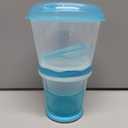 Cereal On The Go, Cup Container Breakfast Drink Milk Cups Portable Yogurt and Travel To-Go Food Containers Storage With Spoon(Blue)