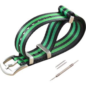 Nylon Watch Band Replacement Brushed Buckle 18mm 20mm 22mm 24mm