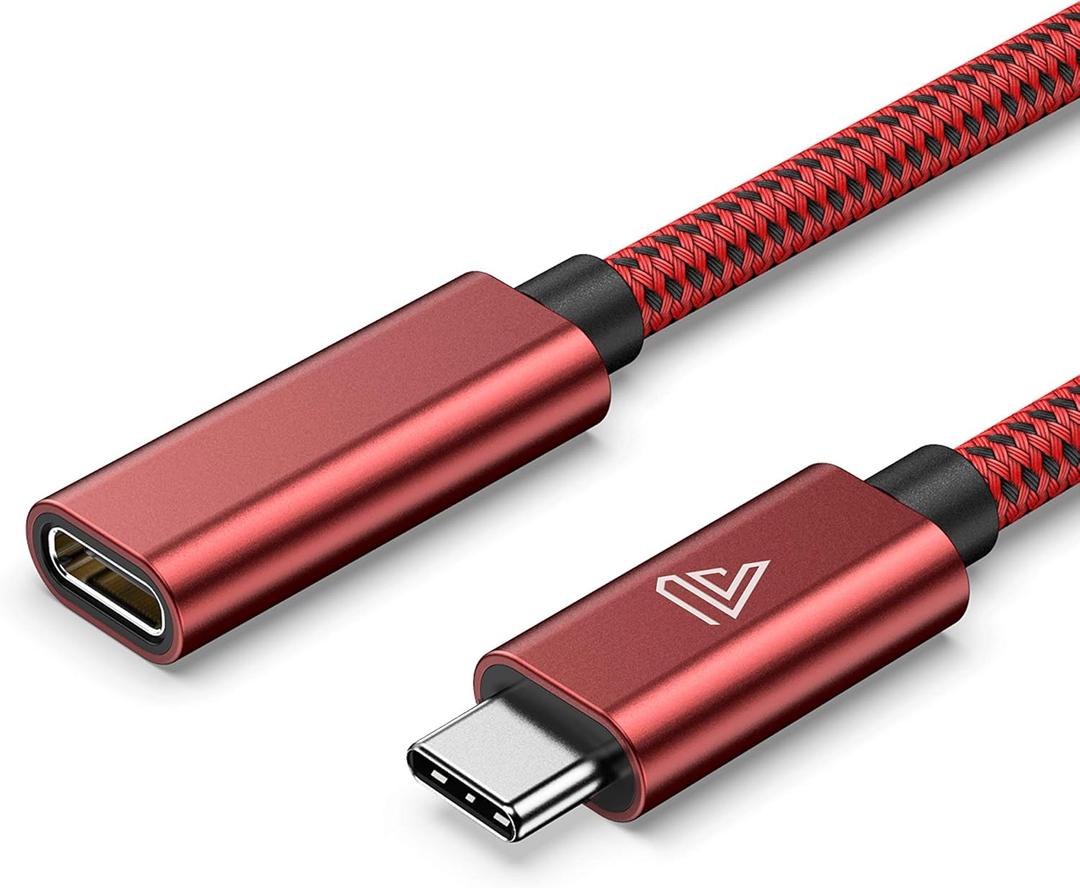 USB C Extension Cable (20Gbps/240W/3.3Ft), USB 3.2 Type C 3.1 Male to Female Extension Charging & Sync for iPhone 16 15 Pixel PSVR2 MacBook Air Pro/New iPad Dell XPS Surface Book Red