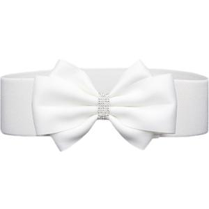 Women's Elastic Bow Belt Wide Rhinestone Stretch Belts Ladies Waist Accessories for Dress Jeans