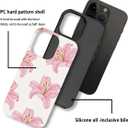Generic Case Compatible with iPhone 12 Pro Max - Hybrid Durable Shockproof Phone Cover,Cases for Woman Girl - Pink Lily Flower