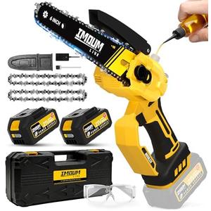 Mini Electric Chainsaw Cordless 4 Inch, Fast Powerful Cutting, Brushless Electric Handheld Chain Saw with 2.0 Ah Battery Power
