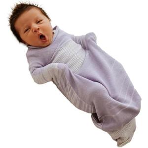 Swaddelini Large Swaddle Sleep Sack, Easy-to-Use Baby Sleep Sack, Helps Babies Sleep Longer, 0-3 Months, 12-18 Pounds, Made in USA, Lavender, Sm