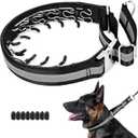 Mayerzon Martingale No Pull Collar for Large Medium Dogs, Patented Dog Walking Training Collar for Pulling, 1.5'' Wide Alloy Buckle, Neoprene Padded, Adjustable, Reflective, Easy to Use (Black, M)