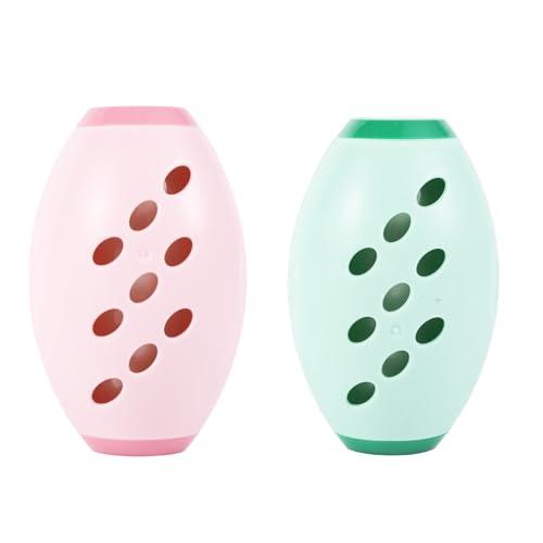 2 x 2pcs Reusable Lint Rollers, Washable Mini Roller Portable Remover Extra Sticky Lint Roller Ball Dog Cat Hair Removal Tool for Clothes Travel Pets Laundry Cars (Pink, Green)