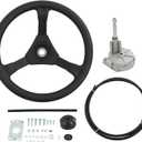 CARMOCAR Boat Steering Rotary System Boat Kit with 14 Feet Cable,13.5 Inch steering wheel,3/4" Tapered Shaft for Waterborne Vehicles