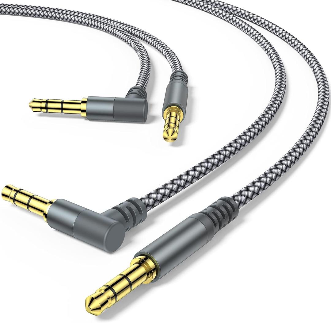 2 Pack Aux Cable, 6.6ft/2M TRS Auxiliary Cables