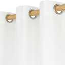 LAMIT Natural White Linen Curtains 95 inch for Bedroom, Grommet Thermal Insulated Thick Curtains Light Filtering Panels for Living Room/Outdoor/French Door, Set of 2 Panels, W52 x L95