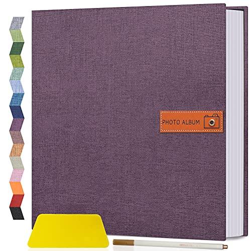 Popotop Large Photo Album Self Adhesive 4x6 5x7 8x10 Scrapbook Album DIY Picture Book,Gifts for Mom,Family Baby and Wedding,with Metal Pen and Plastic Board