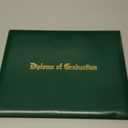 Happy Secret Imprinted Diploma Holder for 8.5"x11" Certificate - Graduation Cover with Smooth Leather, Forest Green, 1 Pack