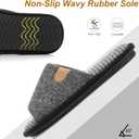 GOEWY Mens Slippers with Memory Foam Gifts House Slippers for Men Indoor Outdoor Slip On Non-Slip Sole Open Toe Cozy Bedroom Slippers Size 13-14 Black