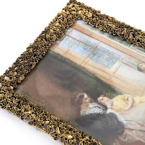 Vintage Butterfly Picture Frame 5x7 Gold Metal Hollow Photo Frame with Real Glass, Vintage 5x7 Butterfly Metal Photo Frame for Tabletop Desktop Home Decor Gift